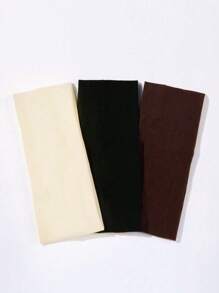 3pcs Women's Wide Headband, Brown/Black/Milk White, Dark Grey, Light Grey, And Black, Comfortable And Stretchy, For Yoga, Sports, Outdoor Activities, Vacation,Gym