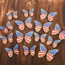 24pcs 3D Butterfly Wall Decor, July 4th Festival Party Supplies, Butterfly Wall Stickers Decoration Removable Butterfly Art Decal For Bedroom Living Room Refrigerator Home Decor Butterfly Pattern Stickers, PVC Stickers, 2 Sizes Mixed Pack Room Decor Living Room Decor