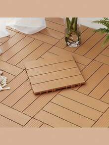 4 Pieces Outdoor Garden Imitation Wood Flooring, Plastic Interlocking Deck Tiles, Bathroom Rugs, Outdoor Rugs Weatherproof, Bedroom Balcony Terrace Assembled Flooring, Outdoor Patio Decoration, Easy To Splice, All-Weather Non-Slip And Wear-Resistant, Suitable For Pool Deck, Outdoor, Balcony, Patio, Garden, Made Of Corrosion-Resistant Imitation Wood Tiles, Permanent Non-Slip Grip. - Multicolor - View 15