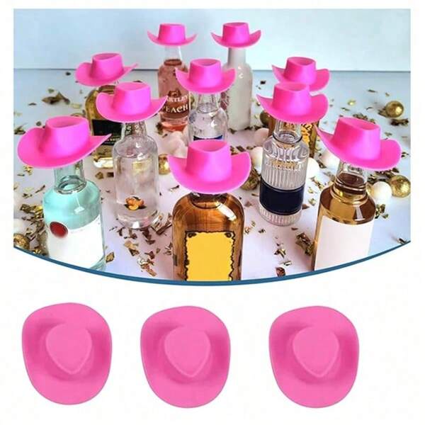 Mini sombrero de vaquera occidental de plástico, adecuado para manualidades, fiestas, decoración de casas de juguete