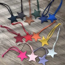 1pc Unisex PU Leather Five-Pointed Star Charm, Bag Pendant Leather Ornament, Gift Key Chain - Multicolor - View 10