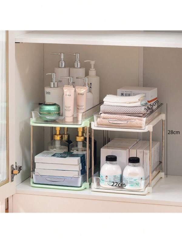 1pc Clear Pull Out Storage Box Stackable Aesthetic Storage Clear Organizer Holiday Gift Storage Box Can Be Used In Kitchen/Wardrobe/Sink/Bathroom