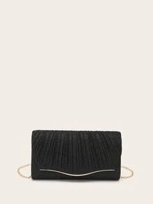 Ladies' Diamond Jewelry Sparkling Luxury Diamond Jewelry Set Sparkling Necklace Earrings Bracelet Set Personalized Glitter Wrinkled Envelope Bag Handbag Fashion Banquet Bag Handheld Banquet Bag Handheld Banquet Bag Elegant Handheld Banquet Bag Ladies' Ball Handbag Ladies' Bridal Banquet Bag Ball Handbag Metal Chain Handbag Wedding Party Handbag Cocktail Party Wedding New Wallet Banquet Bag - Black - View 7