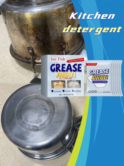 Polvo desengrasante de cocina, limpieza industrial para ollas, sartenes, utensilios de cocina, hornillas y campana extractora de grasa, utensilios de limpieza, suministros de limpieza del hogar, decoración del hogar, apto para cocina, restaurante, fiestas, reuniones, regalos para el hogar