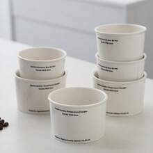 纸杯形陶瓷杯、手握字母牛奶杯、拿铁咖啡杯返校 - 白色 - 查看 3