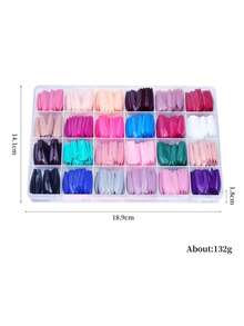 576Pcs False Nails Tips Coffin Colorful Artificial Acrylic Press On Nails Pre-Design Gel Nails Manicure Art Capsule For Girls Women Diy Decoration Nail Supplies Nails - Multicolor - View 6