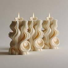 1 Stück Silikonform für duftende Kerzen im Wellendesign - asymmetrisches Wassermuster, geeignet für Harz- und Gipshandwerk, dekorative Säulenkerzenherstellung, herbstliche Geschenkideen