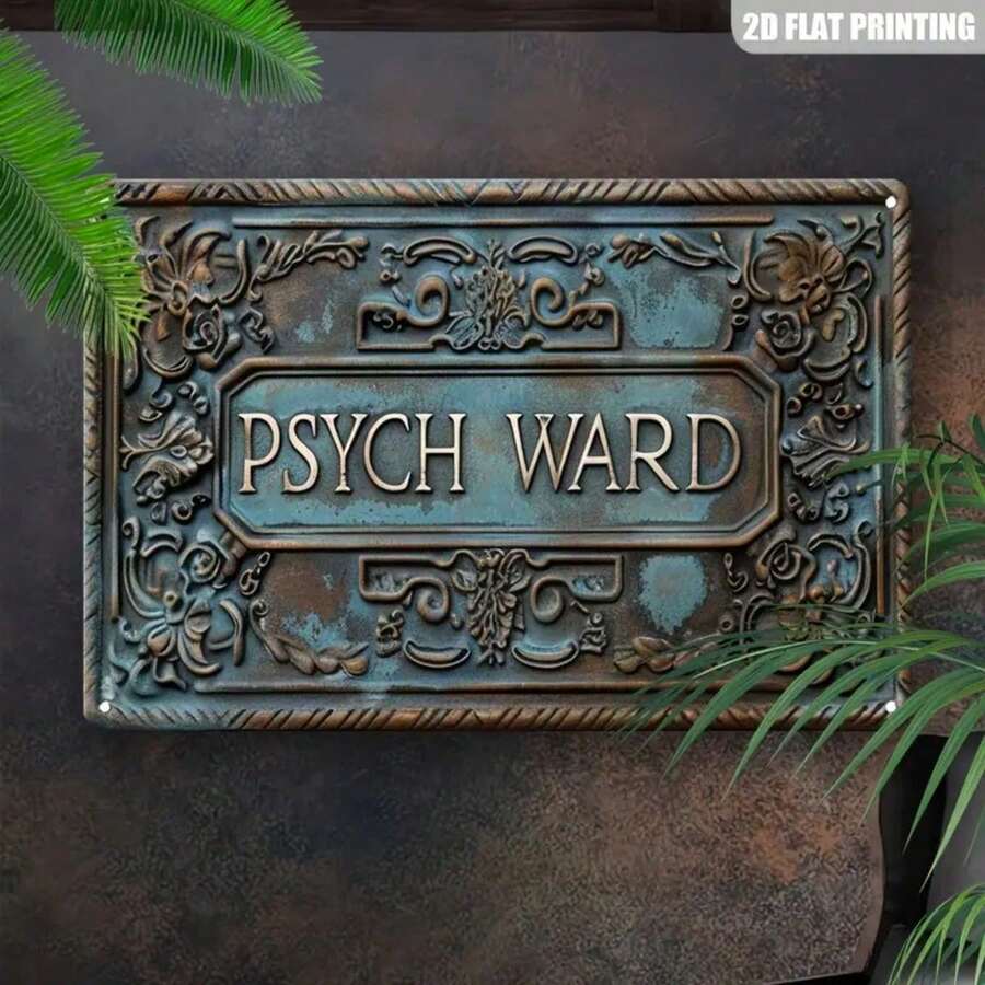 Vintage-Style Metal Sign For Psych Ward - 8"X12" | Funny & Quirky Decor For Home, Yard, Garage, Porch & Farmhouse,Home Decor ,Room Decor,Wall Decor - 預設 - 查看 1
