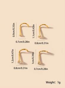 1-4pcs Fashionable 316L Stainless Steel Zirconia Circle Disposable Use Nose Stud/Nose Clip, Versatile Body Piercing Jewelry Accessories, Suitable For Women's Daily Wear, Gift For Friends
