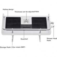 NetHong Bathroom Shelf Shower Pole Caddy Rack Storage Organizer Tray Holder Accessories Home Bathroom Decor Bathroom Organizer Summer Back To School - White - View 10