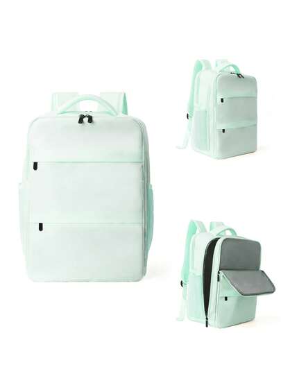 释放扣装饰功能背包笔记本电脑背包商务旅行防盗超薄耐用笔记本电脑背包防水大学学校电脑包男女适合 15.6 英寸笔记本电脑