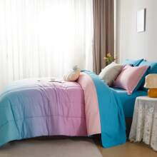 7pieces(Full/Queen/King)Lightweight Solid Comforter Set For All Seasons,Twin(5 Pieces),Soft & Comfortable Bed In A Bag Set For Student/Friends/Colleage,A Cloud-Like Sleeping Space All Year Round,Spring/Summer/Autumn/Winter,Great Gift