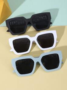 3pcs Kids' New Fashion Large Frame Square Glasses With Temples, Suitable For Daily Wear, Outdoor Sports, Perfect Birthday Gift - Multicolor - View 4