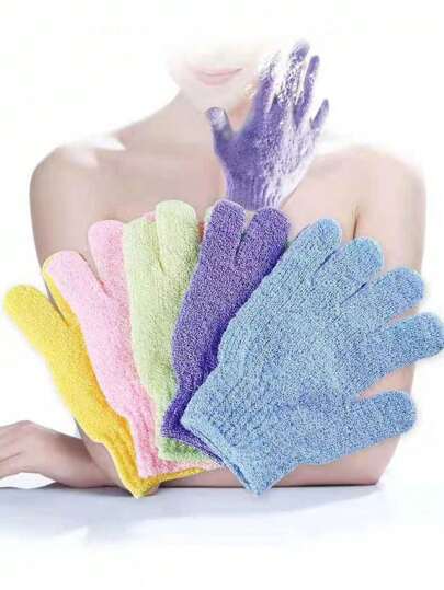 12pcs-1pc Bath Exfoliating Gloves, Reusable Shower Mitts For Scrubbing, Back Scrubber, Massage And Body Exfoliation, Body Cleansing Accessories Home Bathroom Decor Fall Decor Back To School