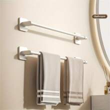 1 Piece Tool Home Wall-Mounted Punch-Free Towel Shelf Bathroom Wall-Mounted Storage Rack Bathroom Towel Single-Pole Toilet Toilet Bathroom Hardware Storage Rack