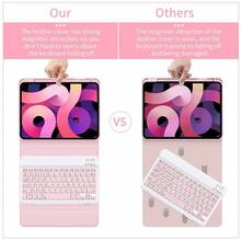 STWMOOCE Detachable IPad Wireless Keyboard Leather Case With Tablet Magnetic  Pencil Holder And Stand, Compatible With 10.2-Inch IPad 7/8/9th,IPad 10th,10.9-Inch IPad Air4/5th,11 IPad Air(M2/M3),11-Inch IPad Pro1/2/3/4th Gen Bluetooth Keyboard Cover - Pink - View 5
