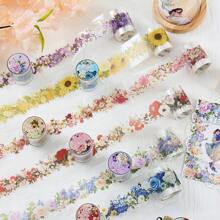 1 Stück dekorative Blumen Washi Tape, Bürobedarf, wasserfeste PET-Tape für Scrapbooking und Rückkehr zur Schule zum Basteln für den Grenzüberschreitenden Handel