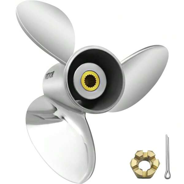 14. 5 Zoll Durchmesser 3 Klingen Außenbordboot Propeller 21 Pitch Hochleistungs -Ersatzprop für reibungsloses Segeln und verbesserte Kraftstoffeffizienz