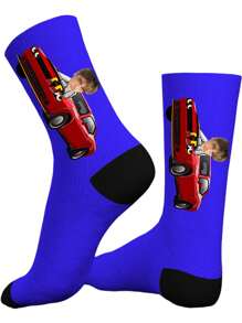 1 Pair Of Custom Couple Socks, Sports Car Custom Socks, Dodge Hellcat Custom Socks, Women's Socks, Men's Socks, Personalized Novelty Socks With Their Own Handsome And Beautiful Photos, Awesome Gifts For Guys, Great Gifts For Friends Who Love Cars