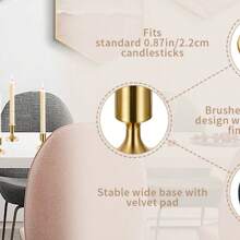 2/4/6/12/30pcs Cone Shaped Candle Holders, Gold/Black Candle Stands For Tabletop Center, Wedding Reception, Holiday Christmas Fireplace Or Home Decor