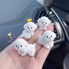 4 chú chó Bichon Frise nhỏ dễ thương, Phụ kiện trang trí nội thất ô tô cho gương chiếu hậu ô tô, Đồ trang trí dễ thương cho nhà, vườn, văn phòng, Quà tặng trang trí vui nhộn - Nhiều màu - Xem 3
