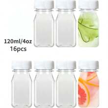 6 Packs 13.6 OZ (400 Ml) Clear PET Plastic Juice Bottles With Black Lids- Plastic Smoothie Bottles Ideal For Juice, Milk And Other Beverage,Empty Plastic Juice Bottles With Leak-Proof Caps Clear Water Bottle, For Outdoor, Camping