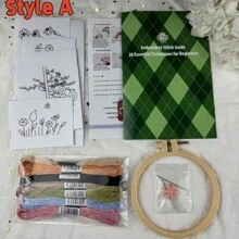 A Set Of Lace Embroidered Jeans Pocket Decoration Set, DIY Mixed-Color Fabric Craft Set With Calico, English Manual, Sewing Needle, Thread - All-Season Flower-Themed Decoration Set