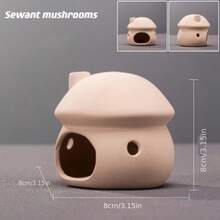 水族箱装饰套装：蘑菇屋、拱门、三通连接器、鱼虾养殖迷你花盆、产卵陶土装饰物