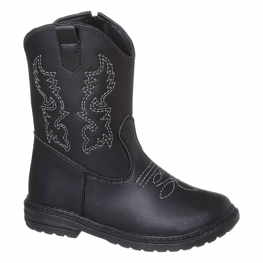 Minipasso Boys' Texan Boots - 黑色 - 查看 1