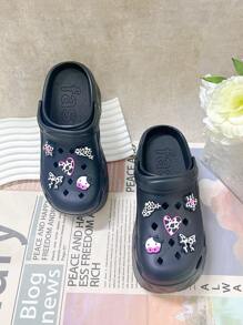 Einfarbige warme Hausschuhe für Innenräume, flauschige warme Fütterung, dicke rutschfeste Sohle, kuschelig bequeme Schuhe für den Winter, Hohe Absatz Sandalen