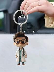 Nurse Doctor Keychain, Nurse Pattern Pendant, Bag Ornament, Acrylic Flat Keychain, Creative Accessory Accessories, Pendant Accessories That Can Be Hung On Backpacks, Phone Cases, Keychains, Car Decoration Pendant, Suitable For Both Boys And Girls, Suitable For Nurses, Doctors, Medical Workers, Gifts, Nurse's Day Gifts, The Best Gift For Medical Staff - Multicolor - View 6