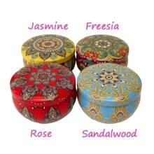 4 pièces Set de bougies parfumées - Jasmin, Santal, Rose etc. - Parfait pour la relaxation, le yoga et le bain - Cadeau de vacances idéal