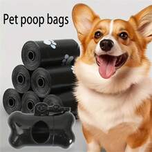 Thickened Scented Dog Poop Bags - Leak-Proof, Odor-Proof, Pet Waste Bags, Non-Polluting For Easy Indoor And Outdoor Cleaning - Black - View 4