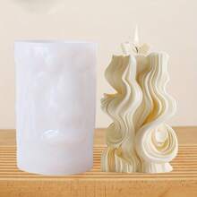 1 Stück Silikonform für duftende Kerzen im Wellendesign - asymmetrisches Wassermuster, geeignet für Harz- und Gipshandwerk, dekorative Säulenkerzenherstellung, herbstliche Geschenkideen