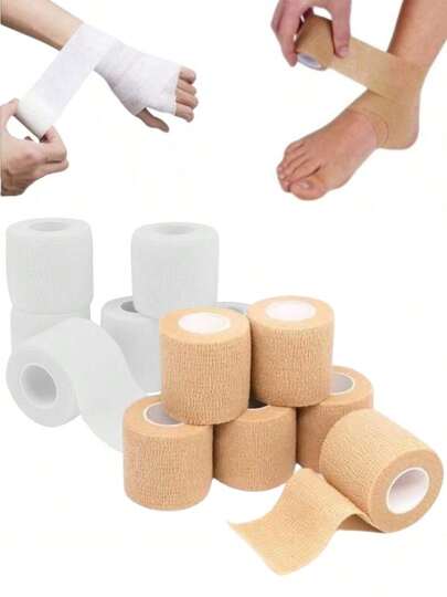 6 件装自粘弹性绷带，柔韧可拉伸胶带，运动强力弹力胶带，适用于手腕和脚踝健身房配件销售运动胶带