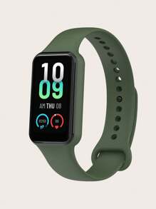 1pc Solid Color Casual Style Snap-On Silicone Smart Watch Band Strap, Suitable For Amazfit Band 7, Suitable For All-Day Wear
