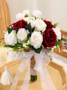 Bó hoa cưới cho phù dâu (1 bó) - Bó hoa cầm tay 20-23 cm, hoa giả dùng trang trí tiệc cưới, lễ kỷ niệm, ngày Valentine. - Nhiều màu - Xem 7