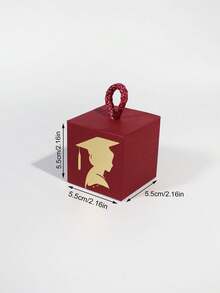5pcs Graduation Season Bachelor Hat Strap Mini Candy Box, Party Holiday Gift Box Packaging Box, Four-Color Graduation Theme Candy Box - 5.5x5.5x5.5cm - View 9