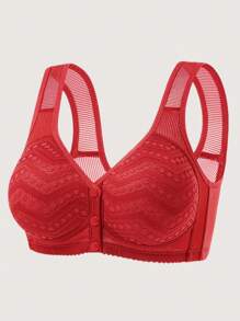 6 Peças Sutiãs de Lingerie Sem Fio com Estampa Floral, Sutiãs de Lingerie Confortáveis com Fechamento Frontal para Mulheres