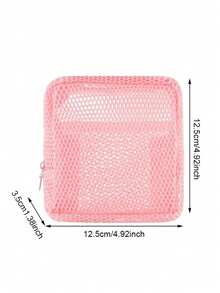 多色网眼迷你化妆包便携化妆包小收纳包可用于收纳口红香水耳机等适合春夏旅行返校 - 彩色 - 查看 3