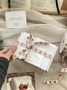 Holiday Ribbon Decorations Heart-Shaped Ribbon Gift Packaging, Craft Rope, Korean Style Floral Binding Rope, Cake Birthday Box Packaging, Ribbon Bows, Floral Bouquet Gift Wrap, Satin Ribbon - Rose Gold - View 11