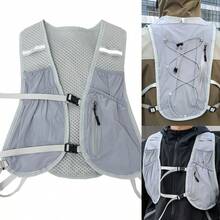 跑步背心，男女跑步背包，水袋背心背包，反光跑步水袋背心，水袋背包，水袋背包（仅限无水袋背包）骑行登山徒步跑步背心 - 灰色僅背包 - 查看 1