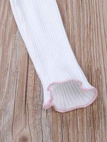Easisim Vestidos de princesa con tutú de manga larga para niñas recién nacidas - Blanco - Ver 3