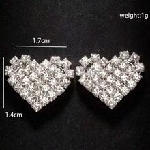 1 Pair Sparkling Rhinestone Heart-Shaped No-Pierce Navel Sticker & Chest Sticker, Sexy Lingerie Decor For Women Nightclub Party Accessories