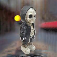 1pc Halloween Gothic Skeleton Dwarf Statue Figurine Resin Ornaments, Holiday Decorations And Gifts For Home Indoor Garden Yard Outdoor Decoration