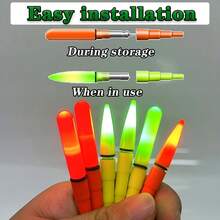 1/3/5 件夜钓夜光棒，高亮度防水发光杆，适用于钓鱼浮标、钓鱼配件（带 CR425 电池）