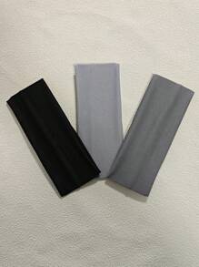 3pcs Women's Wide Headband, Brown/Black/Milk White, Dark Grey, Light Grey, And Black, Comfortable And Stretchy, For Yoga, Sports, Outdoor Activities, Vacation,Gym