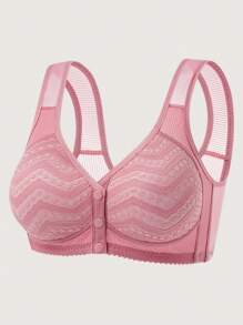 6 Peças Sutiãs de Lingerie Sem Fio com Estampa Floral, Sutiãs de Lingerie Confortáveis com Fechamento Frontal para Mulheres