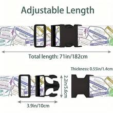 1pc Adjustable Luggage Strap 71x2" - Polyester Suitcase Belt With Quick-Release Buckle, Colorful Puzzle Piece & Abstract Designs - Secure Travel Accessory For 20-28" Suitcases, Luggage For Travel Bag For School School Accessories School Stuff - Multicolor - View 2
