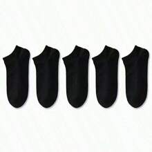 5/10/20 Pairs Men's Solid Color Breathable Casual Ankle Socks, For Gym